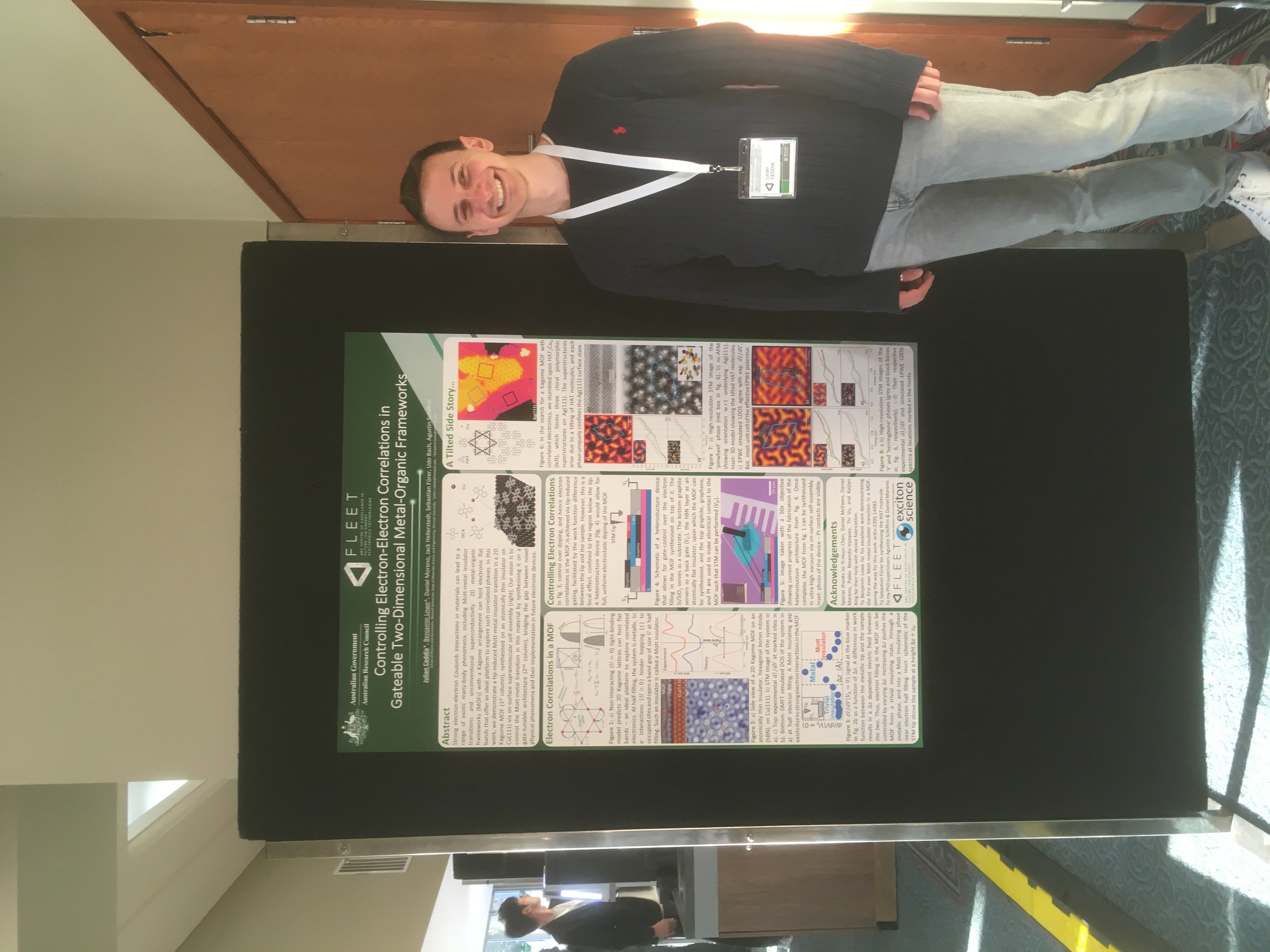 Julian Ceddia showcasing his PhD project in poster format at the FLEET 2023 Annual Workshop
